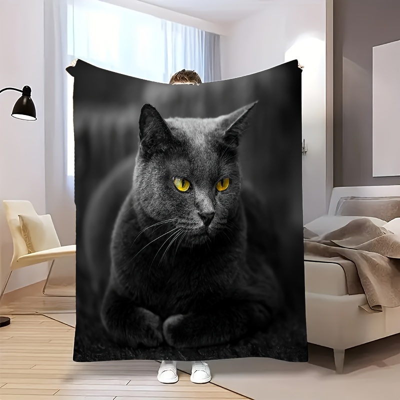 Home Textiles Definition - Cozy High-Definition Adorable Blue Cat Print
