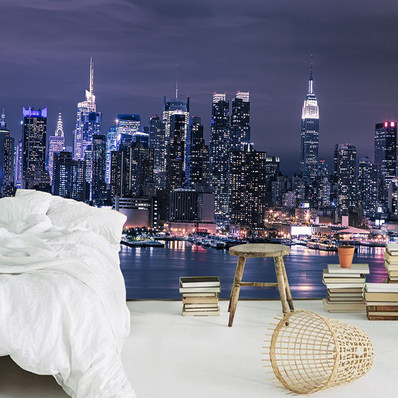 Home Textiles City - Custom 3D Non-woven Wallpaper Modern City