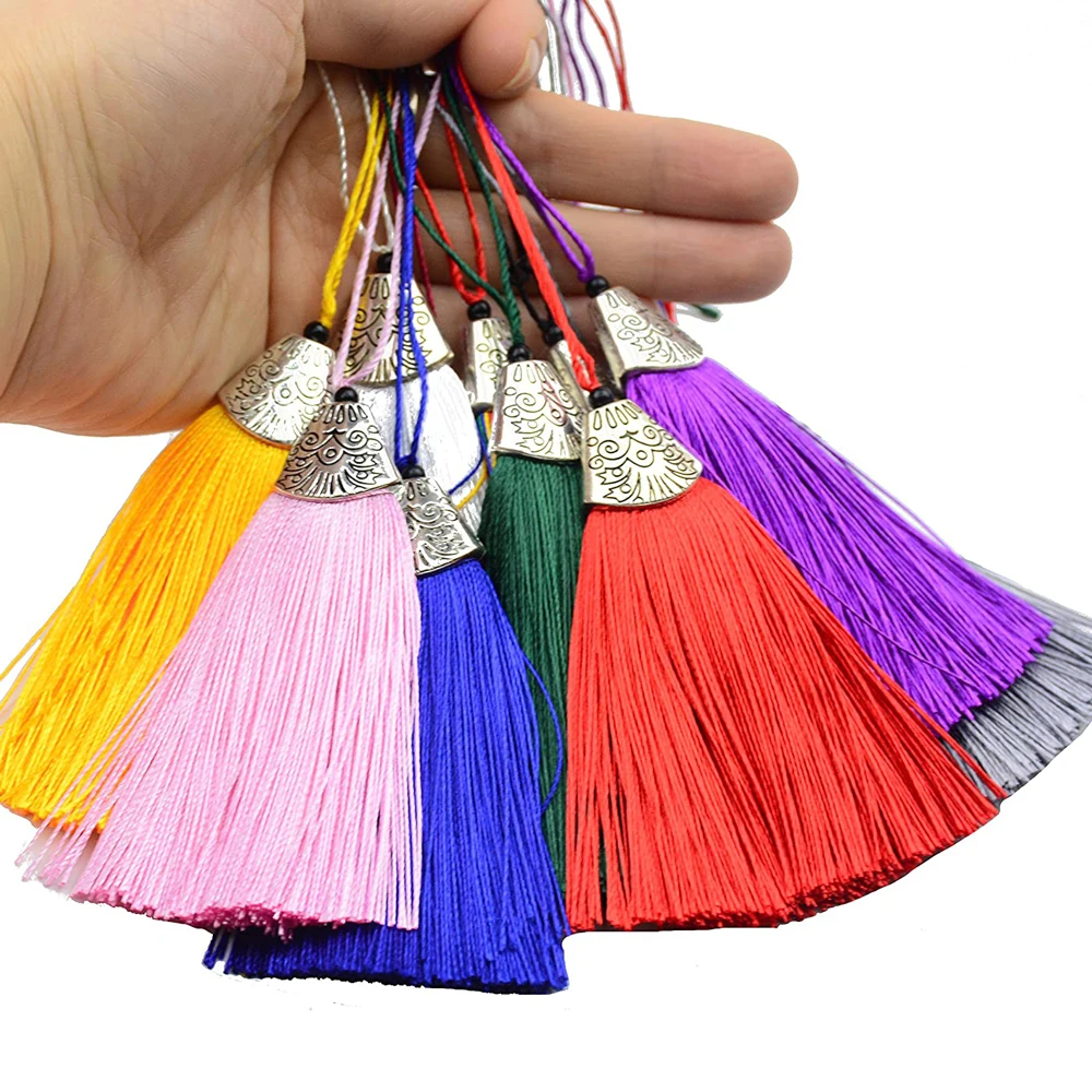 Home Ec Textiles - 5/10Pcs Silky Handmade Tassels with Antique