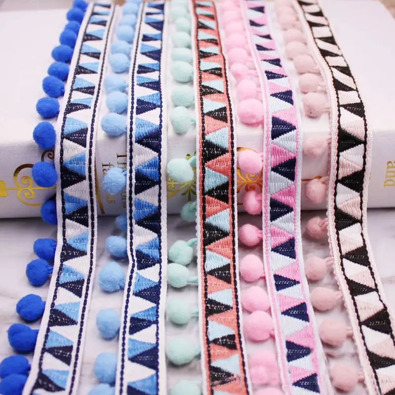 1-10Yards Pompoms Lace Trim Ba - огляд і ціна Home Ec Textiles